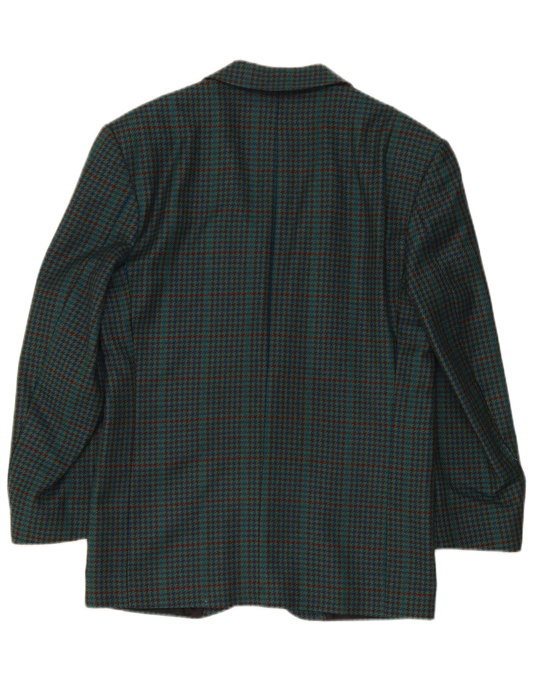 Vintage Ανδρικό τζάκετ με 2 κουμπιά σακάκι IT 46 Small Green Houndstooth New Wool