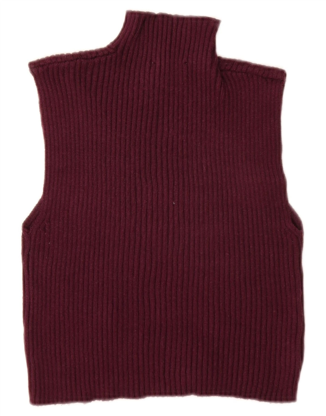ZARA Γυναικείο Crop Vest Tank Top UK 12 Medium Burgundy Viscose