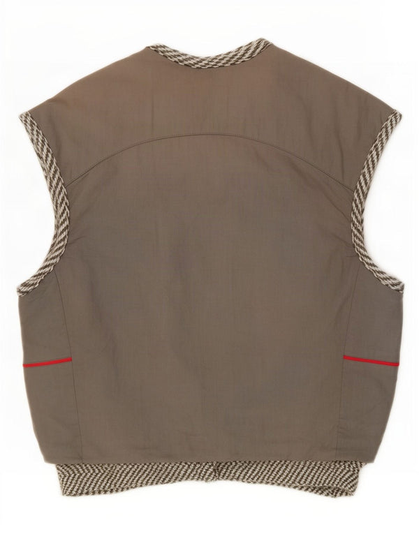 Vintage Γυναικείο Gilet UK 16 Large Grey Acrylic