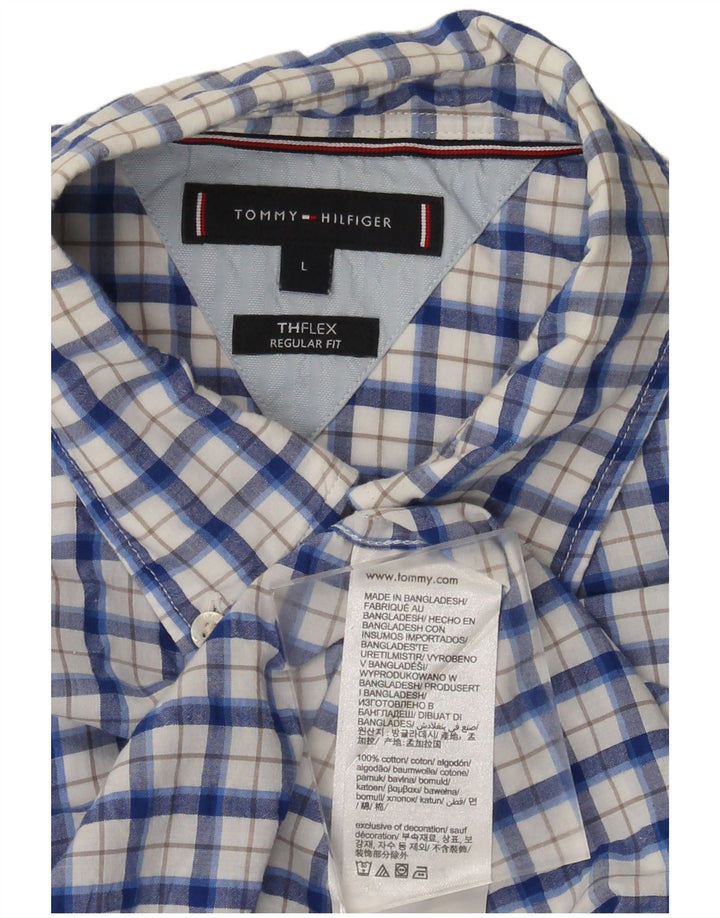 Tommy Hilfiger Ανδρικό πουκάμισο με κανονική εφαρμογή, μεγάλο μπλε βαμβακερό