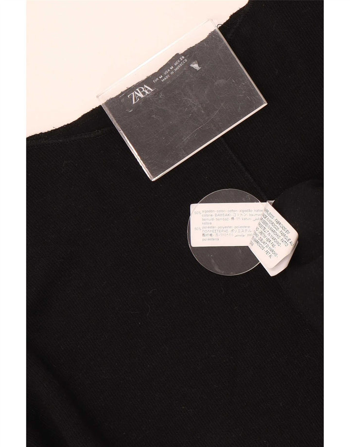 Zara Γυναικείο τοπ μακρυμάνικο UK 14 μεσαίο μαύρο βαμβακερό