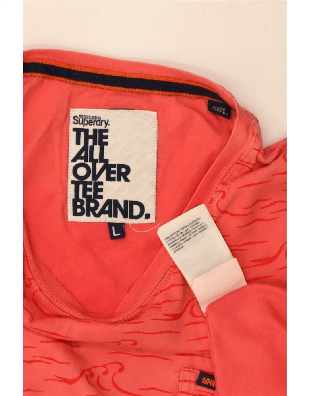 Ανδρικό γραφικό T-Shirt Superdry Top μεγάλο κόκκινο βαμβακερό