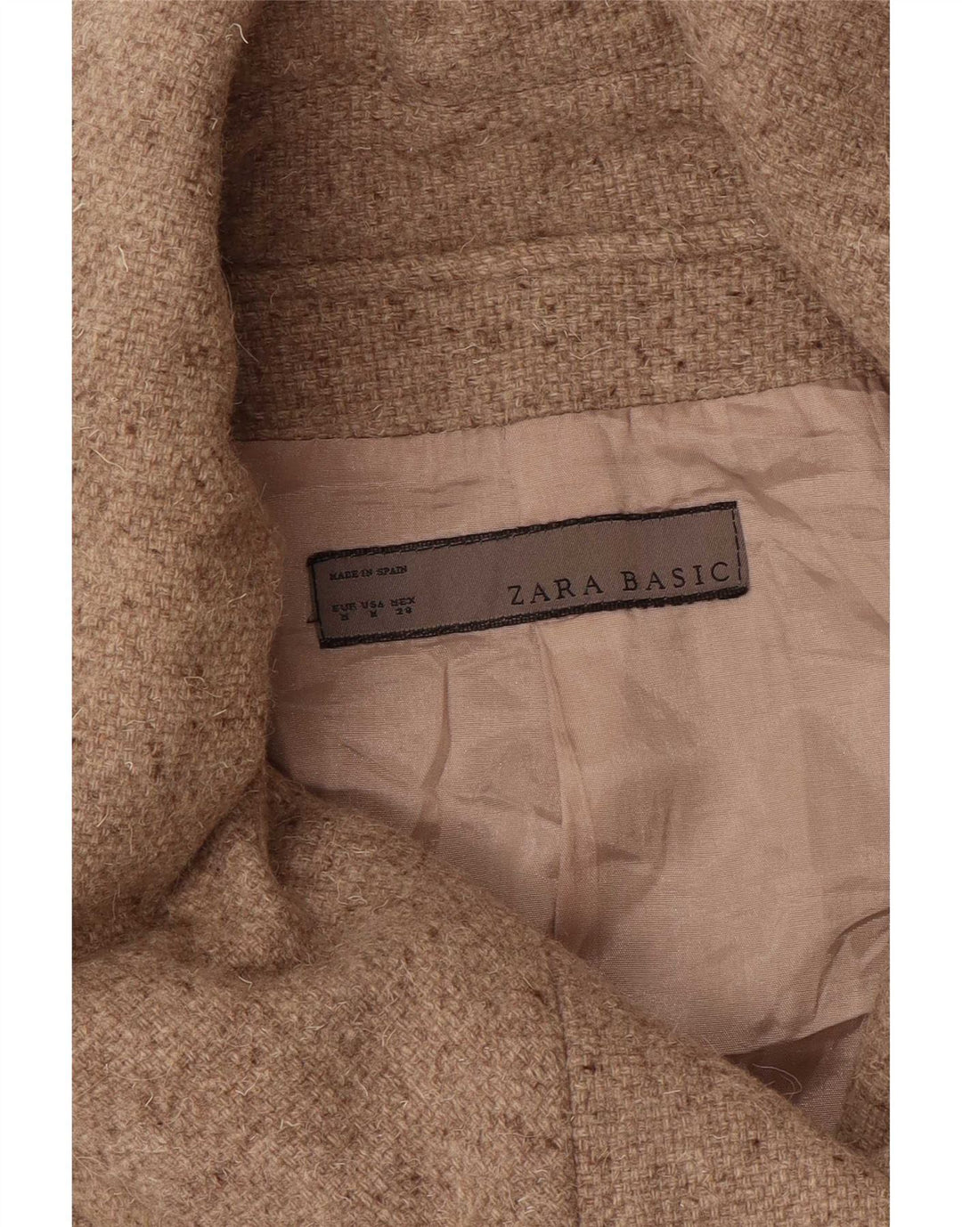 Zara Γυναικείο παλτό με διπλό στήθος UK 12 Medium Beige Flecked