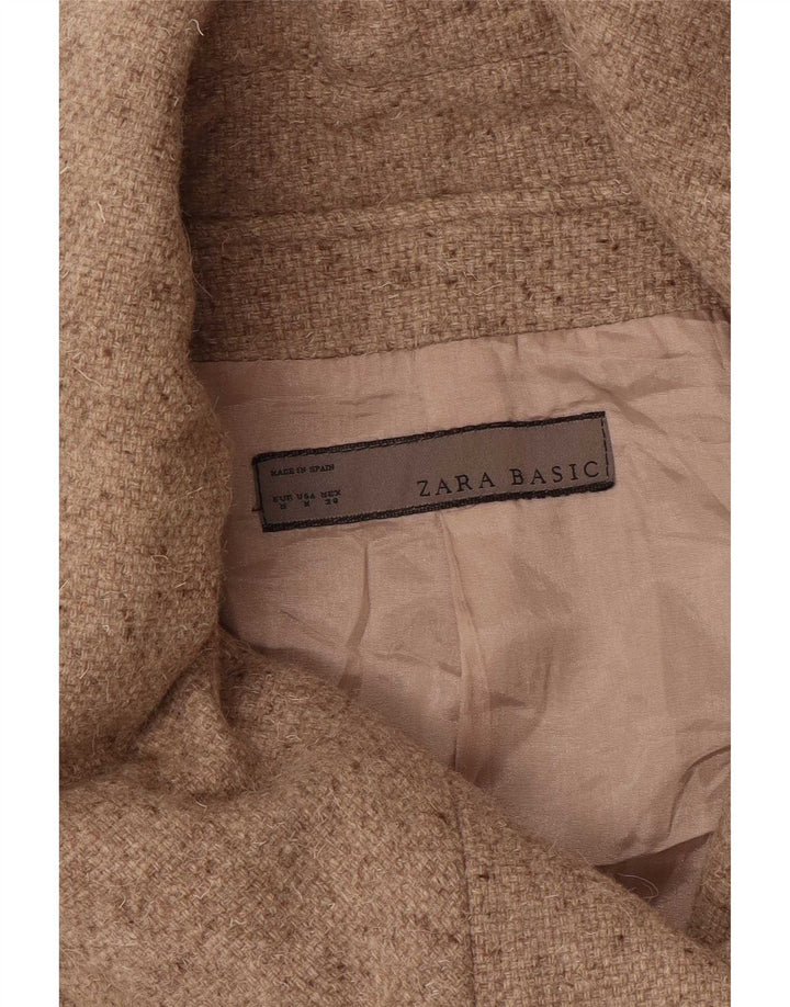 Zara Γυναικείο παλτό με διπλό στήθος UK 12 Medium Beige Flecked