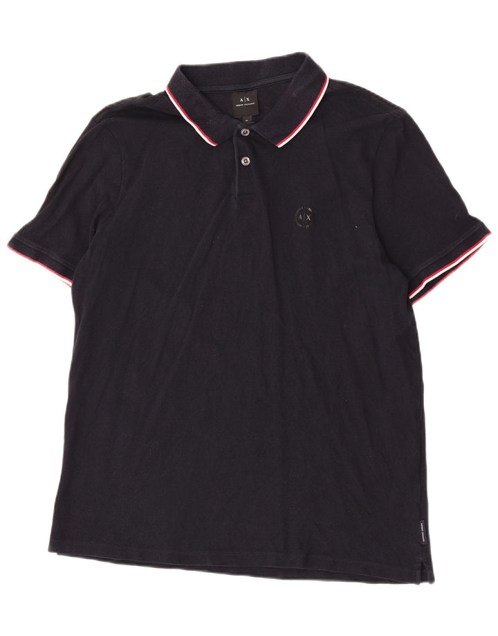 Armani Exchange Ανδρικό Πόλο Μπλουζάκι XL Μαύρο βαμβακερό