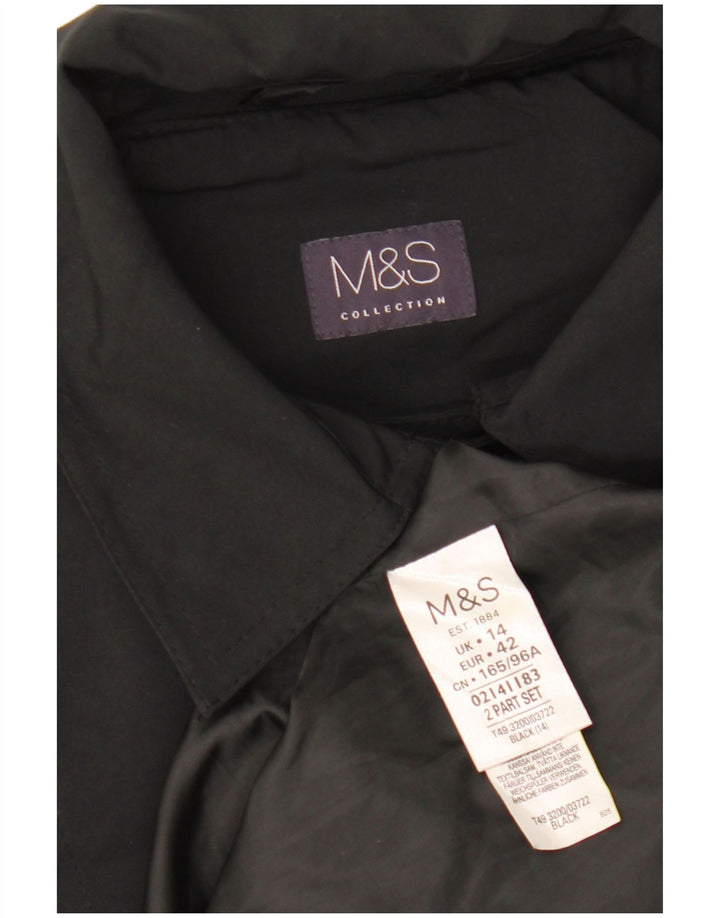 MARKS & SPENCER Γυναικεία καμπαρντίνα UK 14 Large Black Polyester