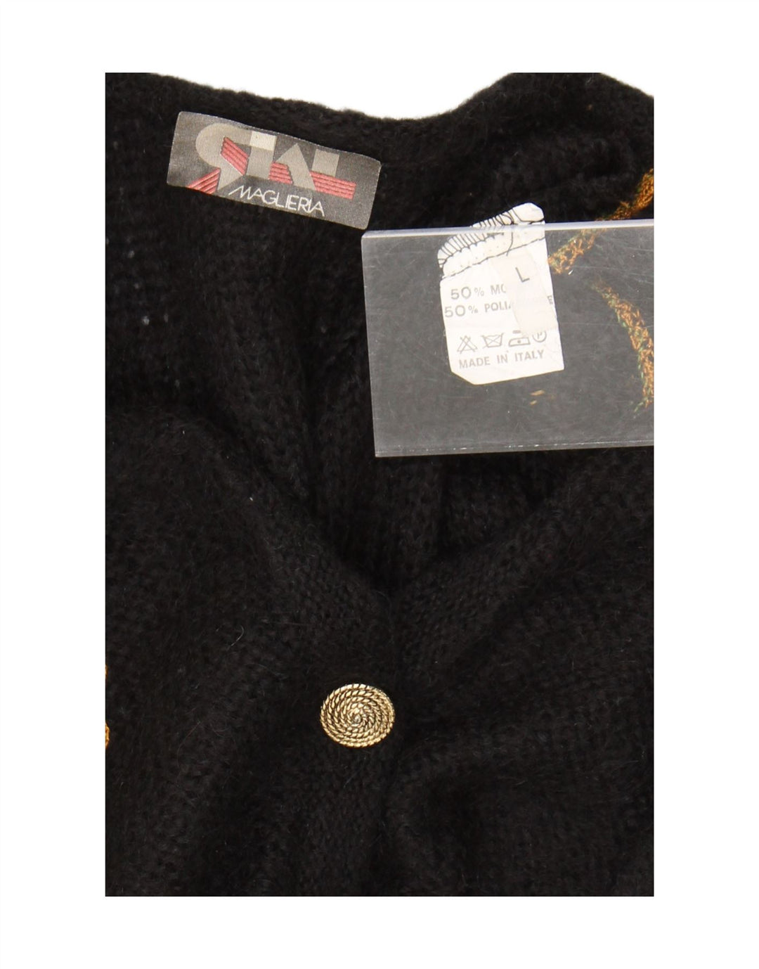 Vintage γυναικεία ζακέτα UK 16 Large Black Mohair