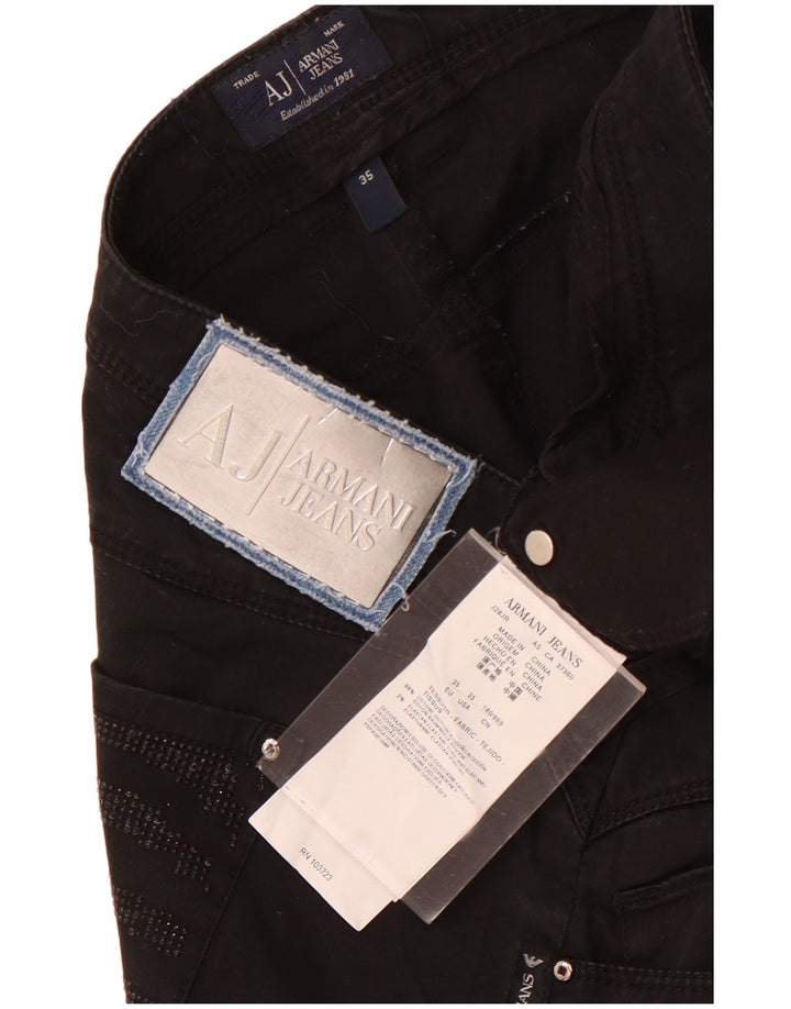 Armani Γυναικείο Slim Cropped Παντελόνι W35 L25 Μαύρο Βαμβακερό