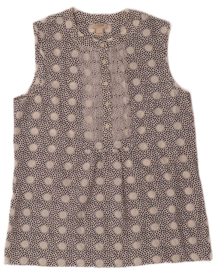 J. CREW Γυναικεία αμάνικη μπλούζα τοπ US 4 Small White Dot Polyester