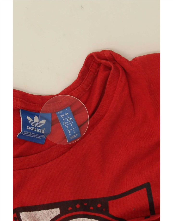 Ανδρικό γραφικό T-Shirt Adidas Top μεγάλο κόκκινο