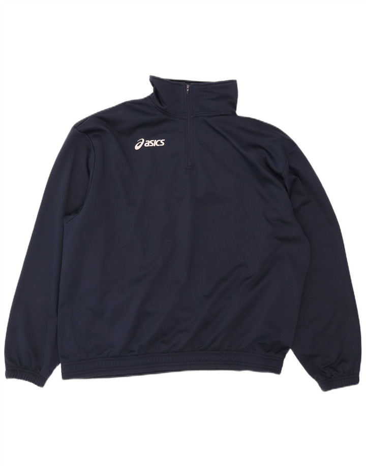 Ανδρική φόρμα πουλόβερ Asics Top Jacket XL Navy Blue Polyester