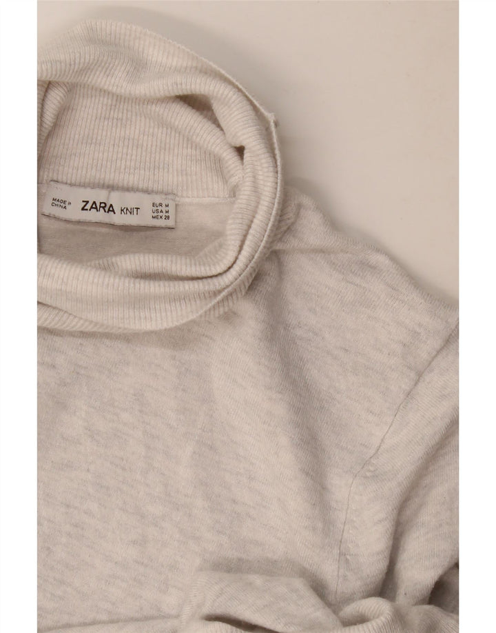 Zara Γυναικείο πουλόβερ με ρολό λαιμόκοψη UK 12 Medium Grey