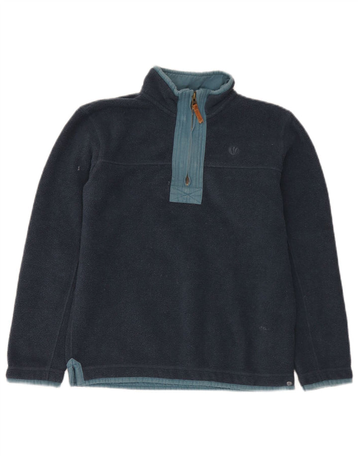 Χοντρό πρόσωπο για αγόρια με φερμουάρ Fleece Jumper 10-11 ετών Navy Blue Polyester
