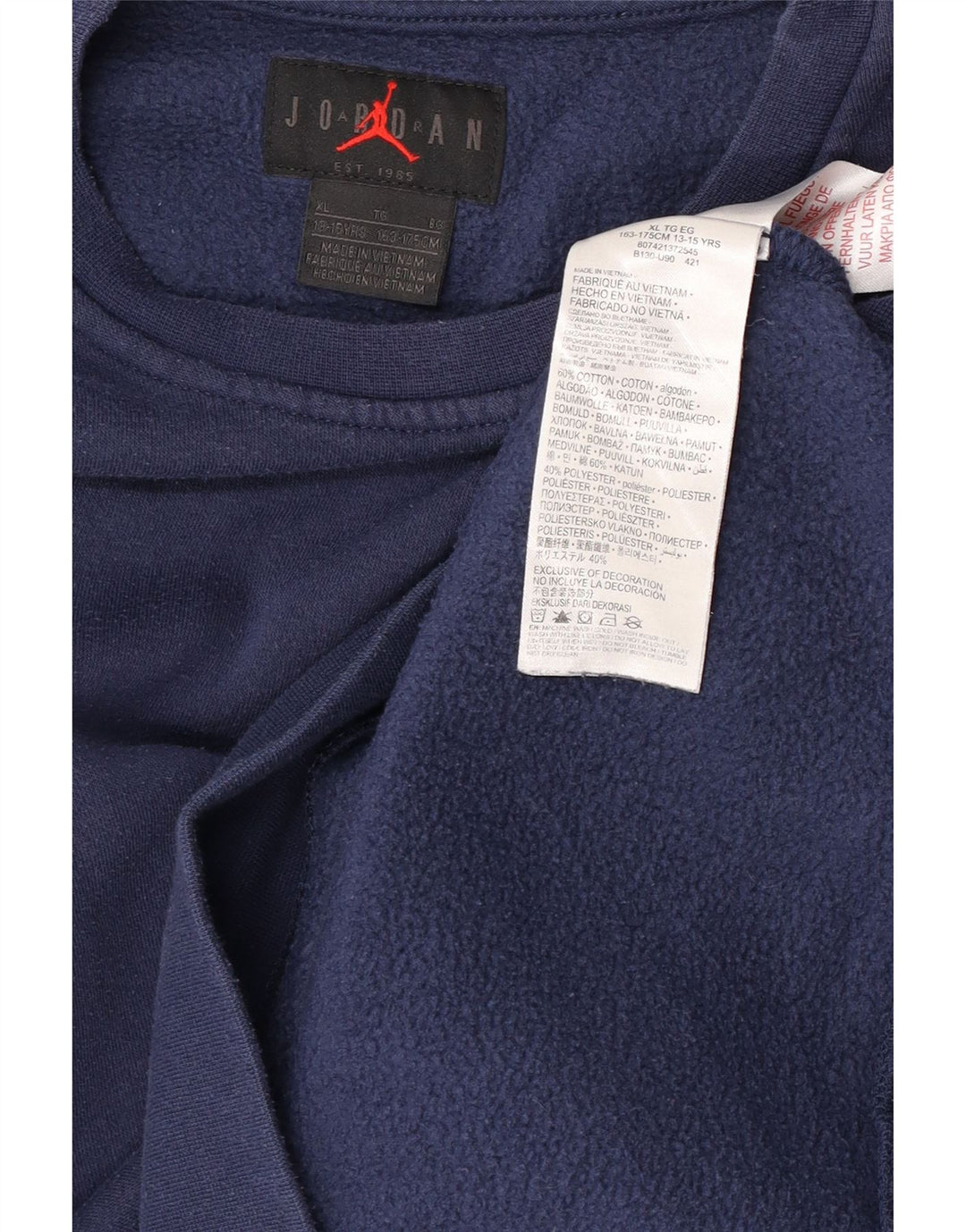 JORDAN Φούτερ αγοριών Jumper 13-14 ετών XL Navy Blue Cotton