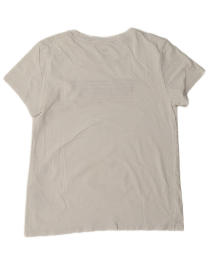 Γυναικείο γραφικό μπλουζάκι Levi's Top UK 14 μεσαίο λευκό βαμβακερό