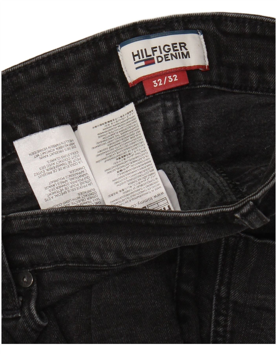 Tommy Hilfiger Ανδρικό Slim Jeans W32 L32 Μαύρο βαμβακερό