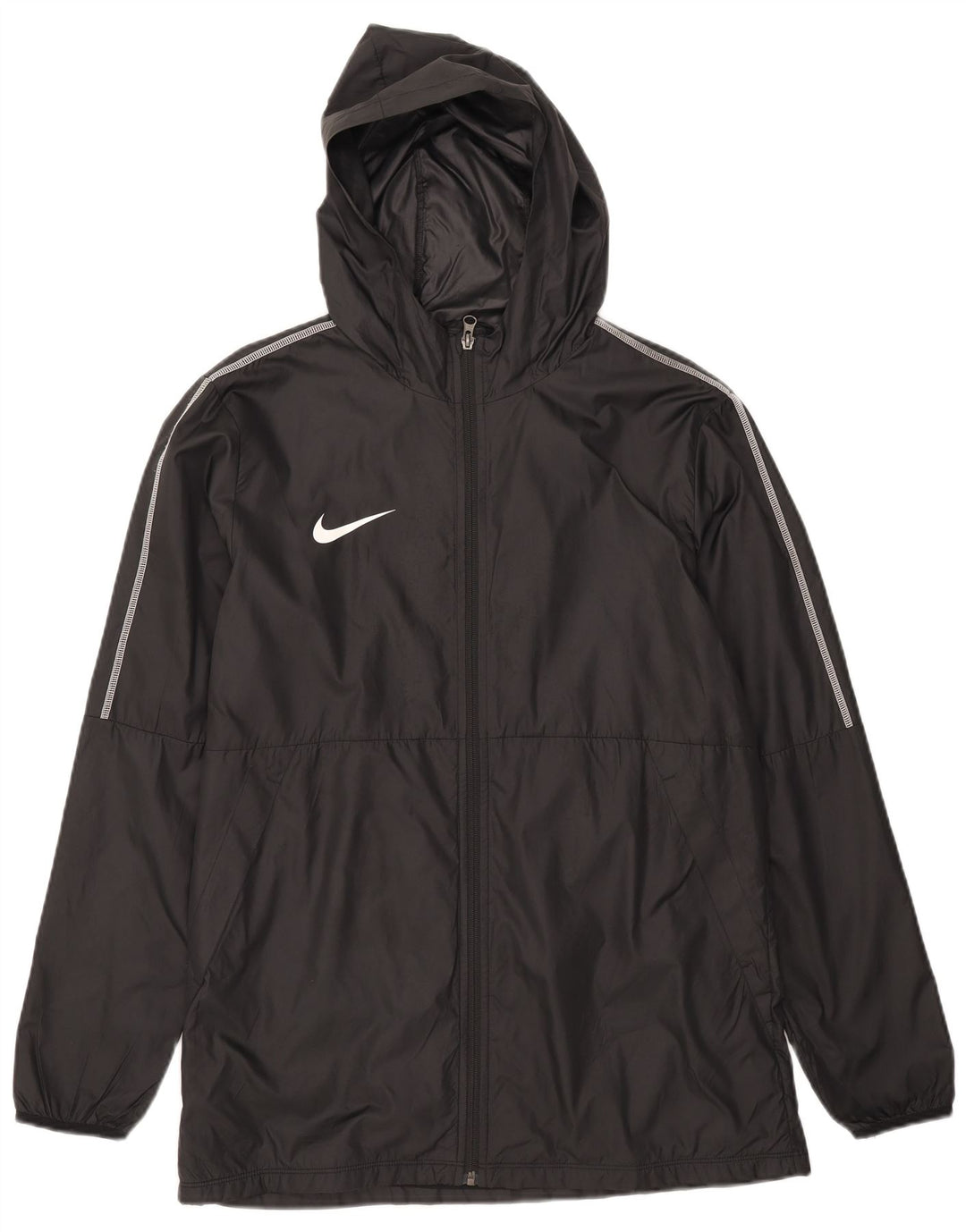 Ανδρικό μπουφάν βροχής με κουκούλα Nike UK 40 μεγάλο μαύρο πολυεστέρα