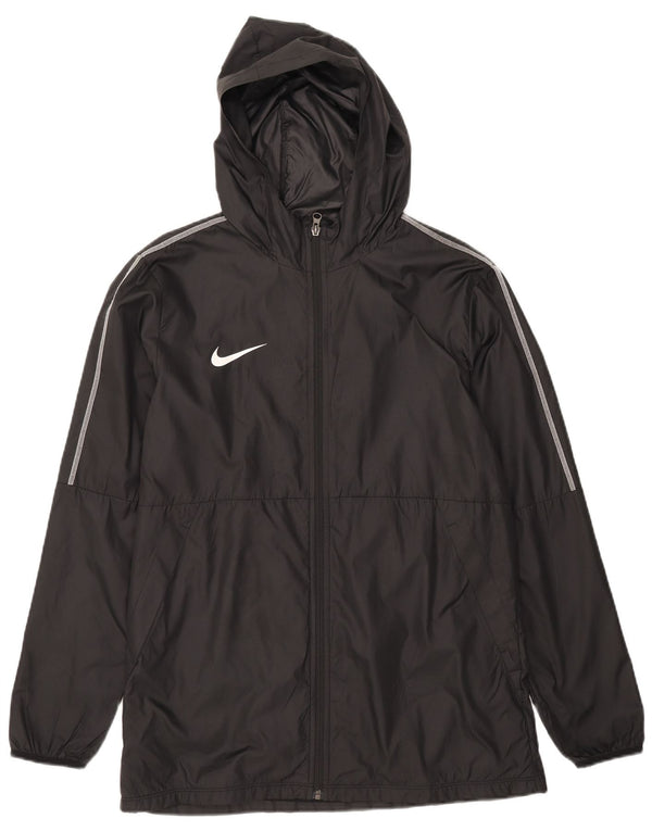 Ανδρικό μπουφάν βροχής με κουκούλα Nike UK 40 μεγάλο μαύρο πολυεστέρα