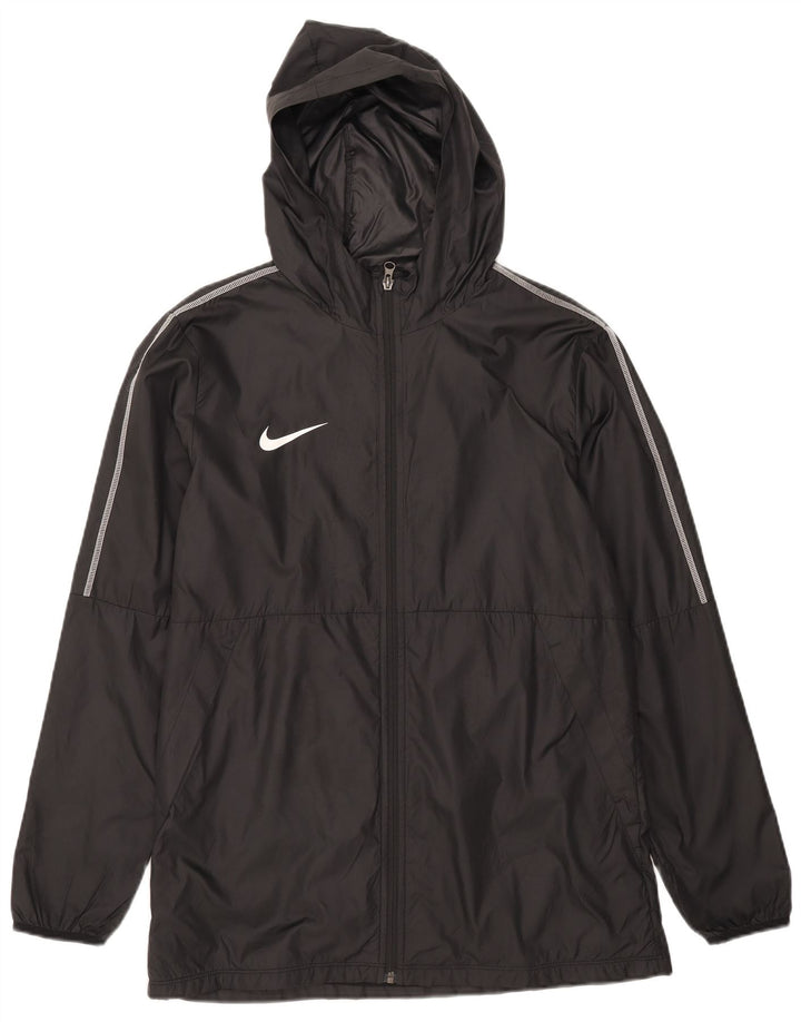 Ανδρικό μπουφάν βροχής με κουκούλα Nike UK 40 μεγάλο μαύρο πολυεστέρα