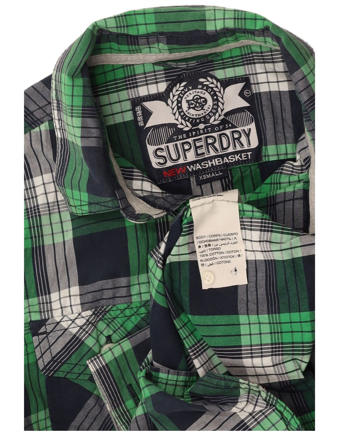 Ανδρικό πουκάμισο SUPERDRY XS Navy Blue Check Cotton