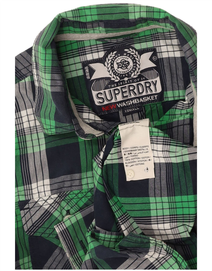 Ανδρικό πουκάμισο SUPERDRY XS Navy Blue Check Cotton