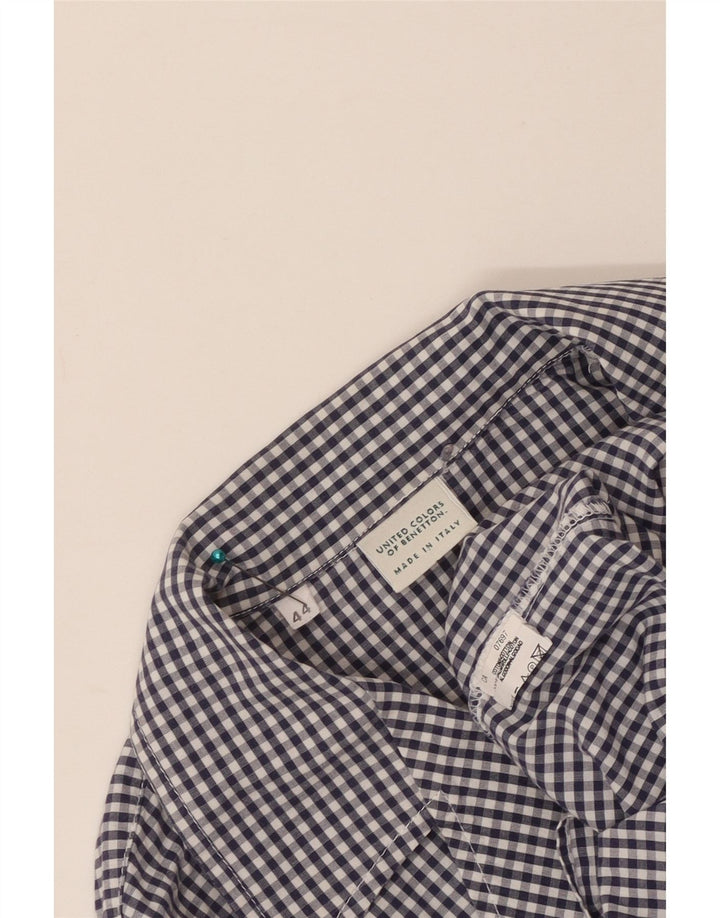 Γυναικείο πουκάμισο Benetton IT 44 Medium Navy Blue Gingham Cotton