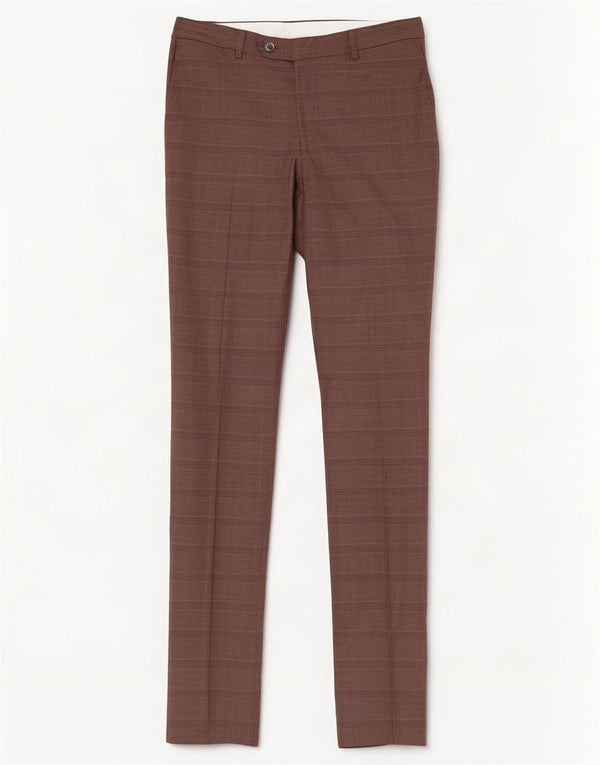 Cerruti 1881 Ανδρικό Slim Suit Παντελόνι W32 L36 Brown Check Wool