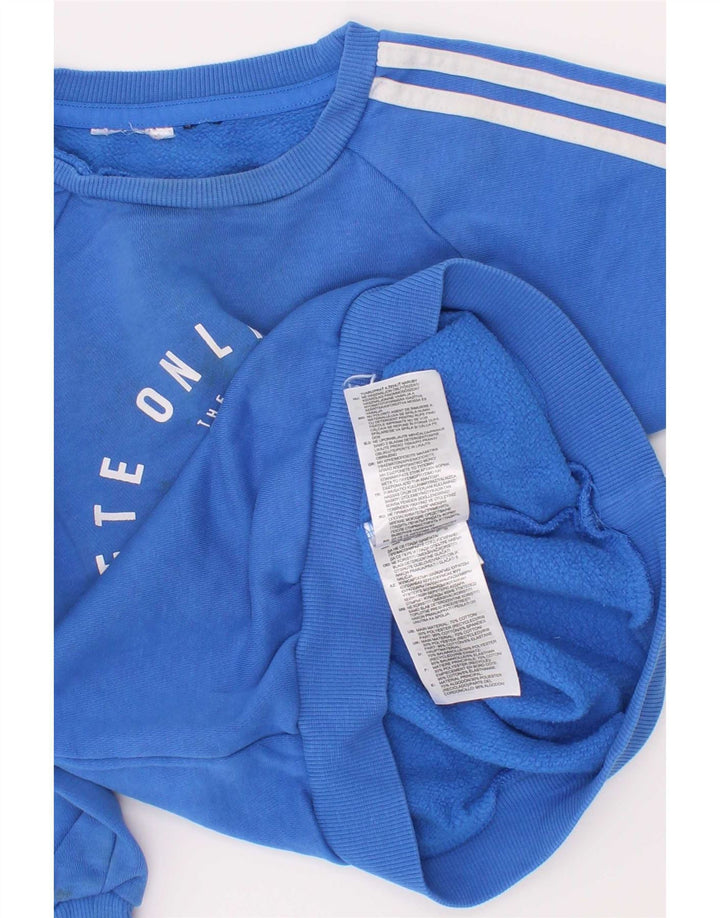 Γραφικό Φούτερ Adidas Boys Jumper 2-3 ετών Μπλε βαμβακερό