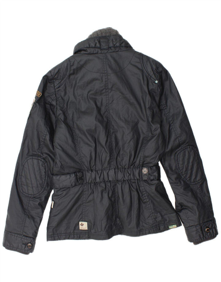 KHUJO Γυναικείο Utility Jacket UK 14 Large Navy Blue Cotton