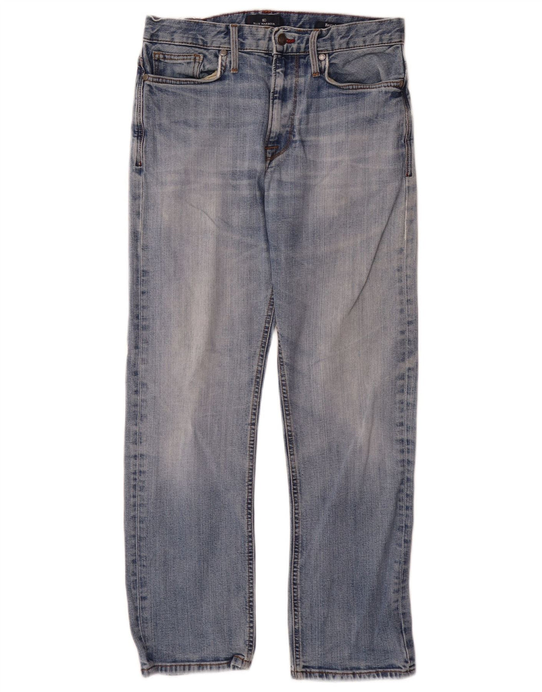 Marks & Spencer Mens Blue Harbour Regular Straight Jeans W30 L29 Βαμβακερό