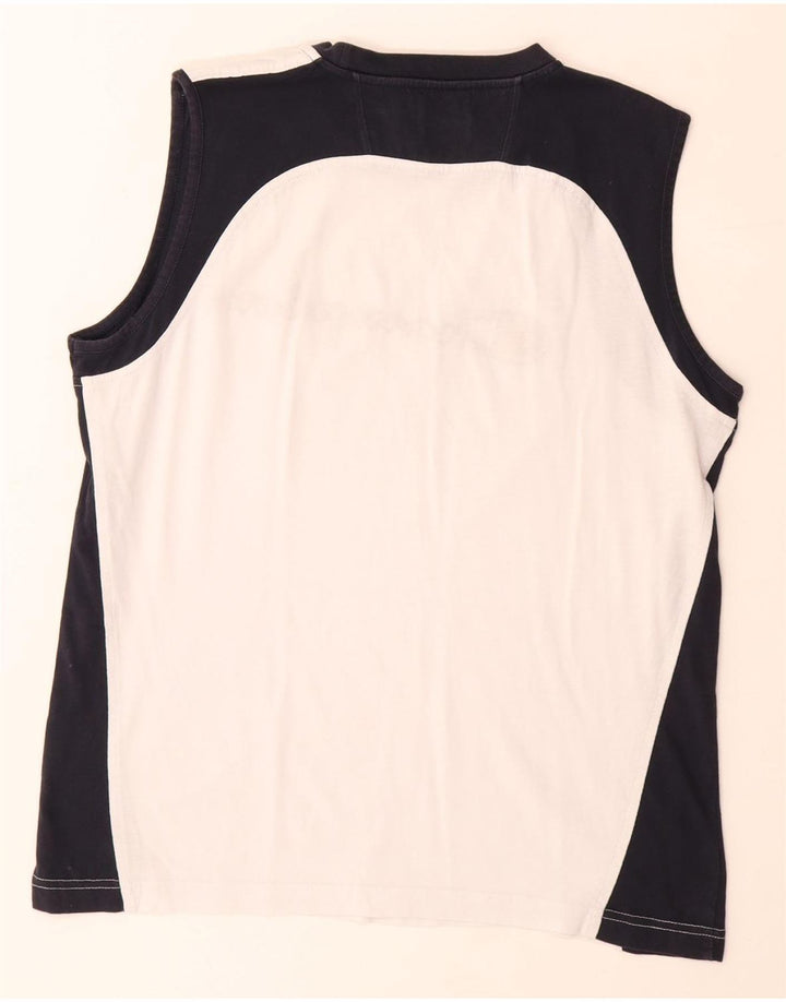 Ανδρικό γραφικό γιλέκο Champion Top Large White Colourblock Βαμβακερό