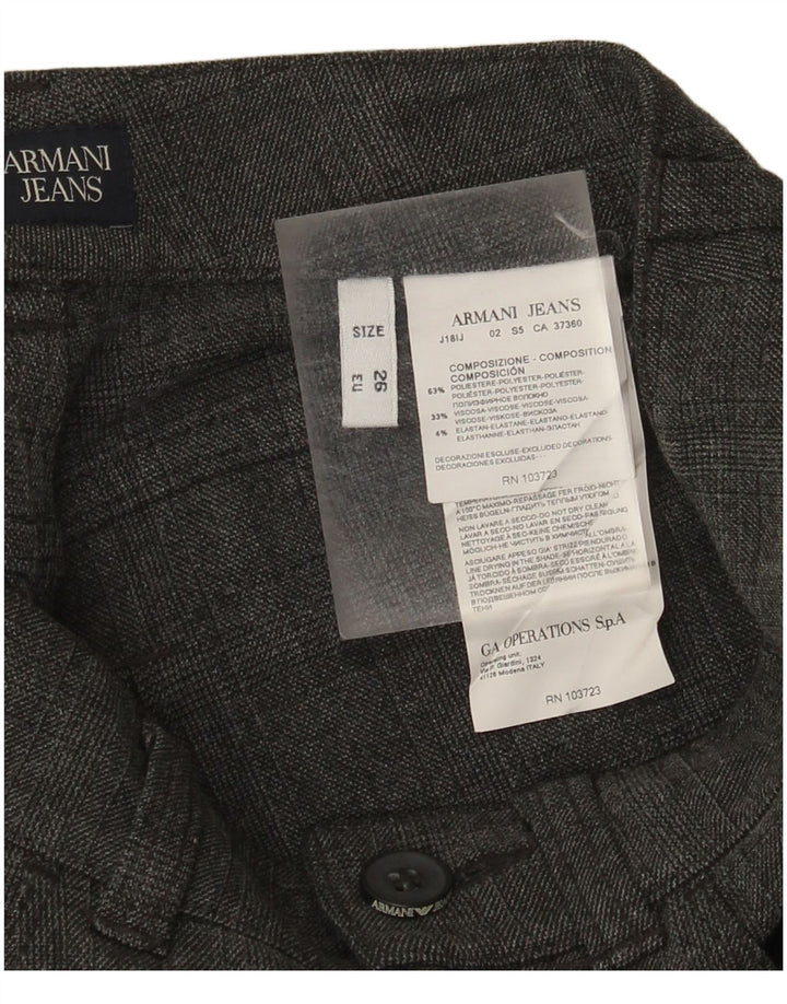 Armani Γυναικείο Slim Casual Παντελόνι W26 L28 Grey Check Polyester