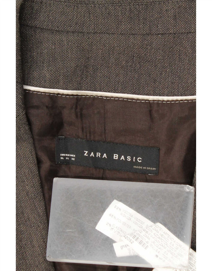 Zara Γυναικείο Μπουφάν 1 Κουμπί Blazer UK 18 XL Γκρι βισκόζη