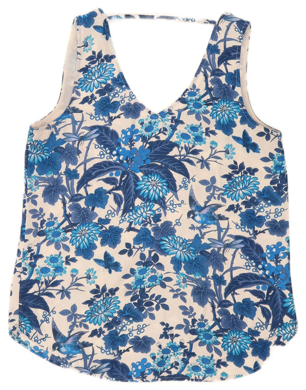 Γυναικεία αμάνικη μπλούζα Oasis Top UK 12 Medium Blue Floral Polyester