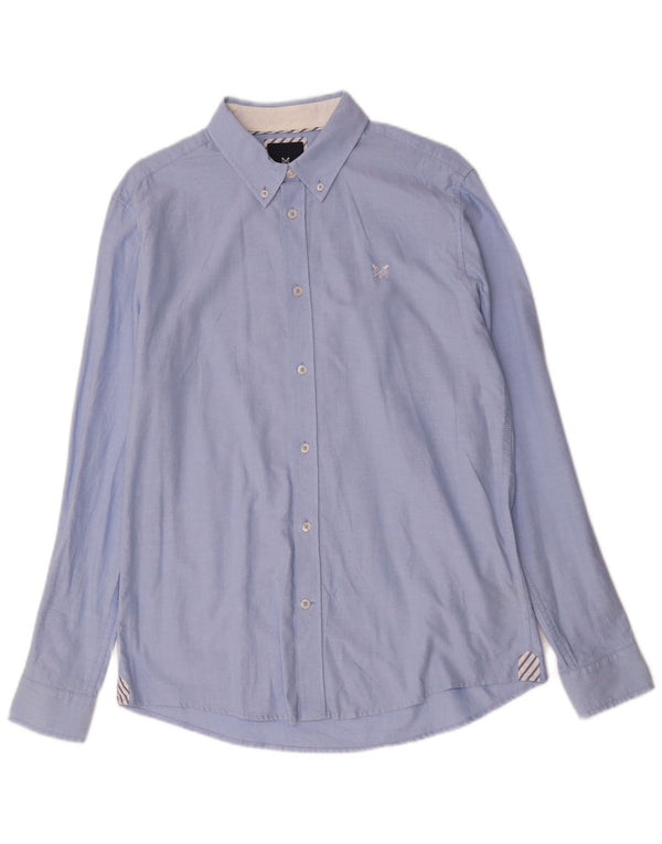Ανδρικό πουκάμισο Crew Clothing Slim Fit, μεσαίο μπλε βαμβακερό