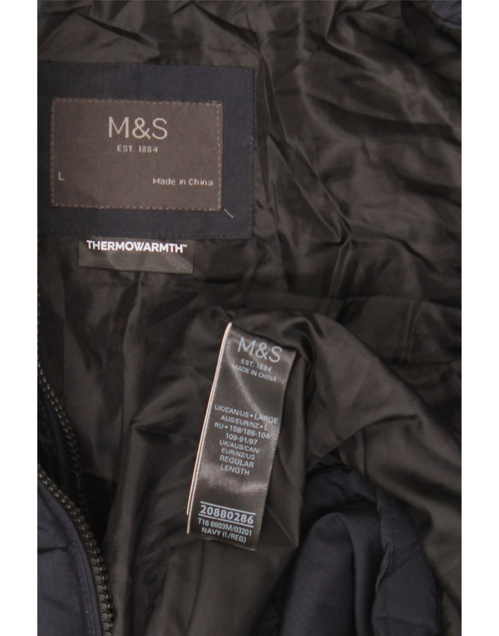 Ανδρικό μπουφάν Marks & Spencer UK 40 Large Navy Blue Polyester