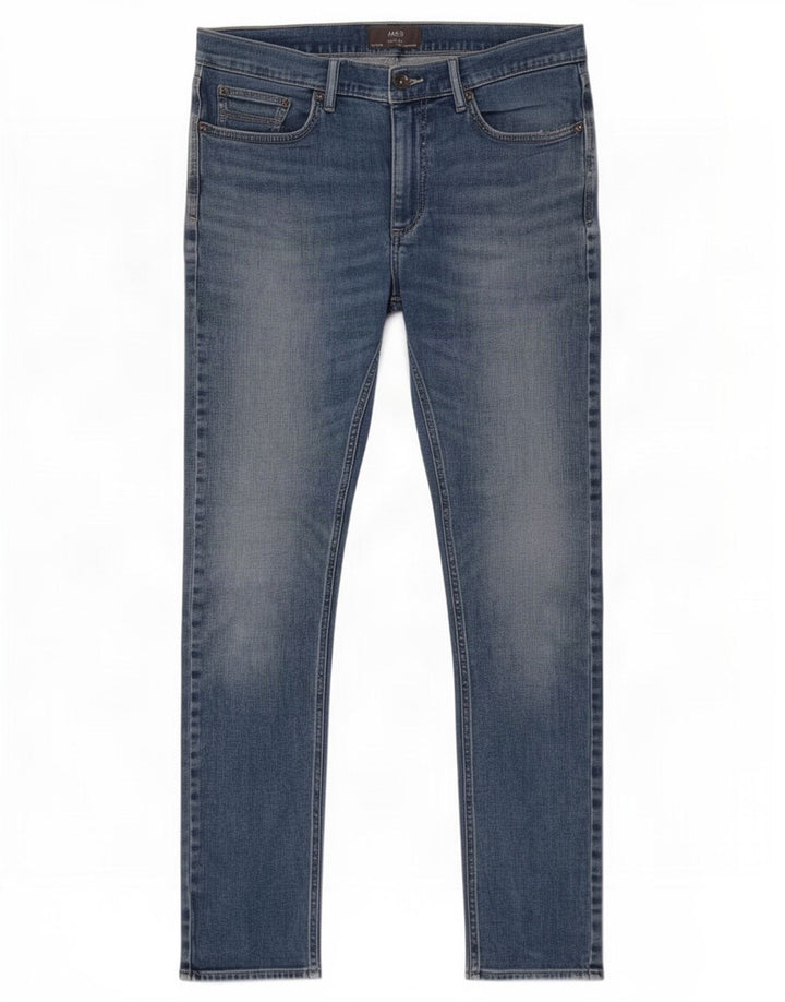 Ανδρικό Slim Jeans Marks & Spencer W34 L33 Blue Cotton