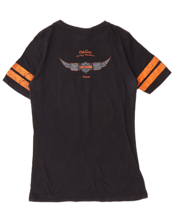 Γυναικείο γραφικό μπλουζάκι HARLEY DAVIDSON Top UK 12 μεσαίο μαύρο βαμβακερό