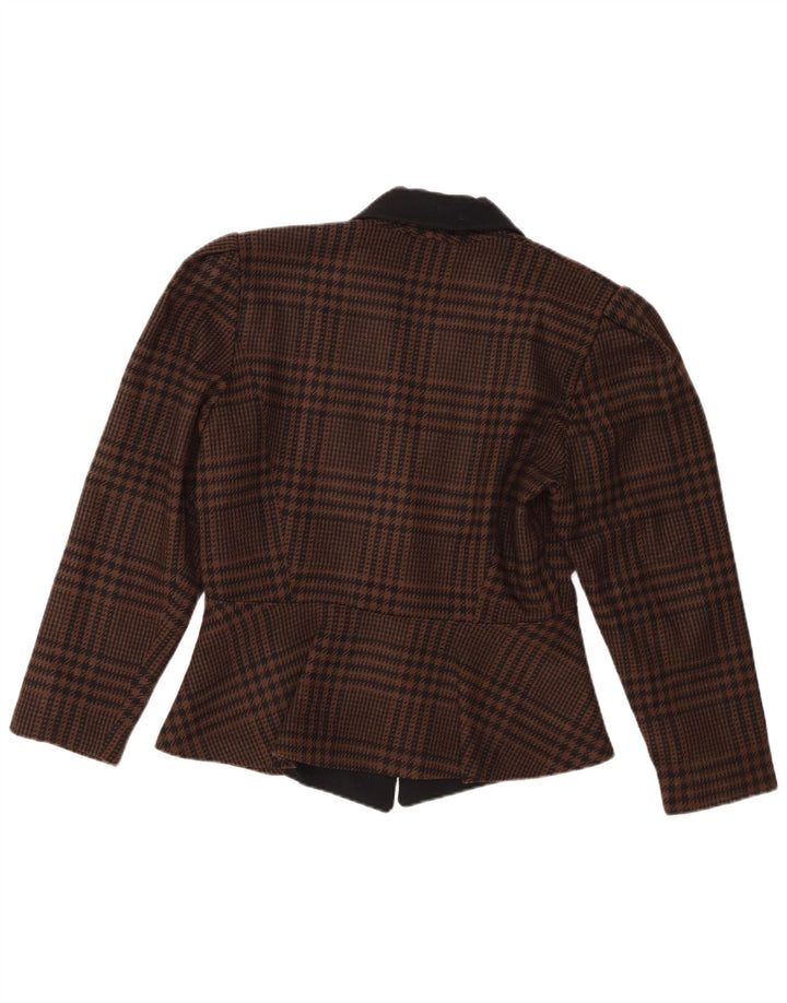 Vintage Γυναικείο Μπουφάν 1 Κουμπί Blazer IT 46 Μεγάλο Καφέ Houndstooth