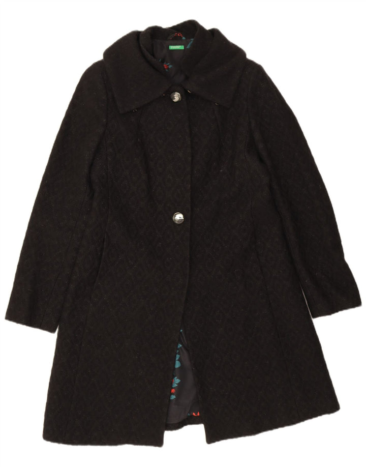 Γυναικείο Παλτό Benetton IT 44 Medium Black Argyle/Diamond