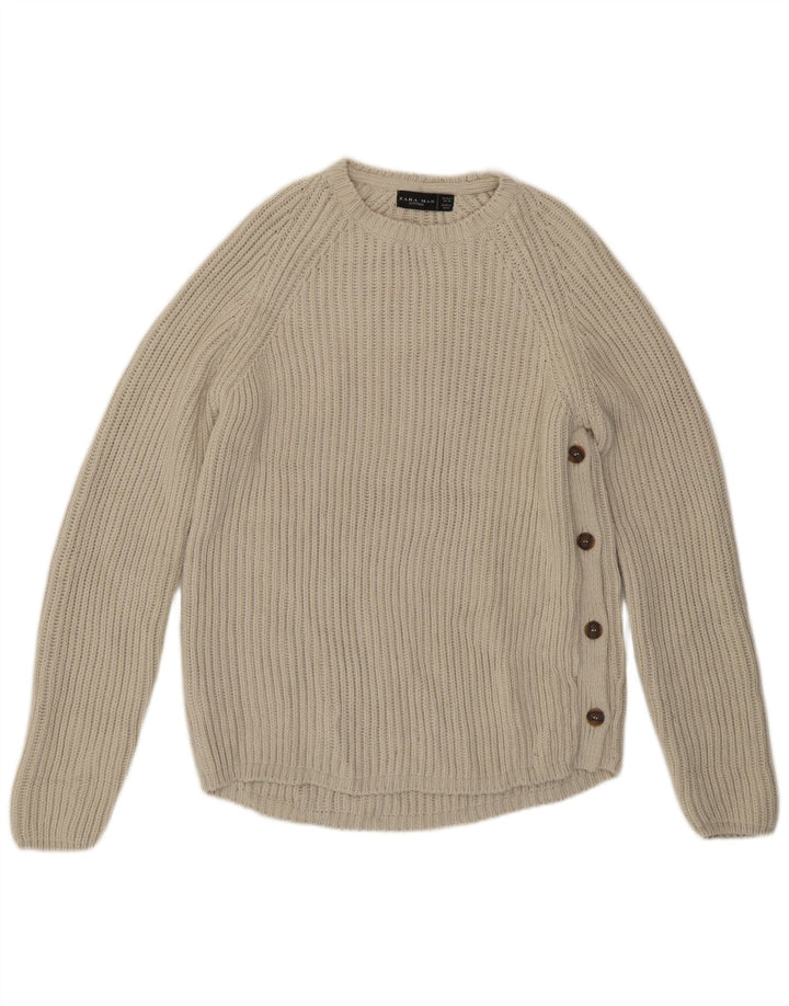 Ανδρικό πουλόβερ Zara Crew Neck Jumper Μεγάλο Γκρι Ακρυλικό