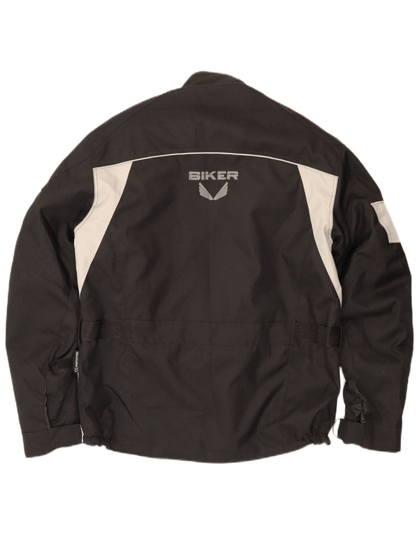 Biker Mens Biker Racer Jacket Μέγεθος 50 Medium Black Colourblock Polyester