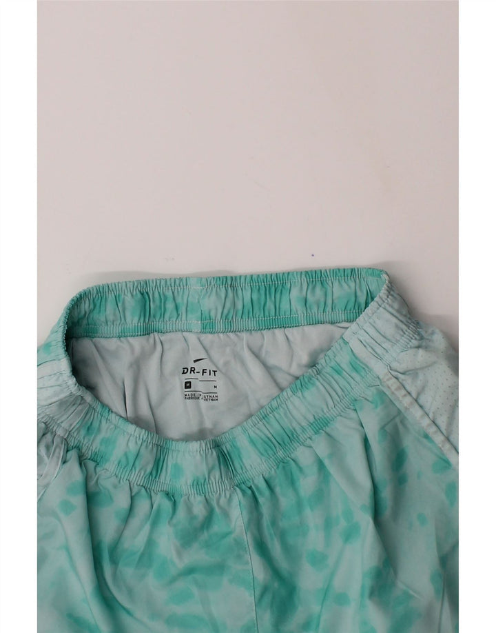 NIKE Womens Dri Fit Sport Shorts UK 12 Medium  Blue Tie Dye Polyester Vintage Nike and Second-Hand Nike from Messina Hembry 