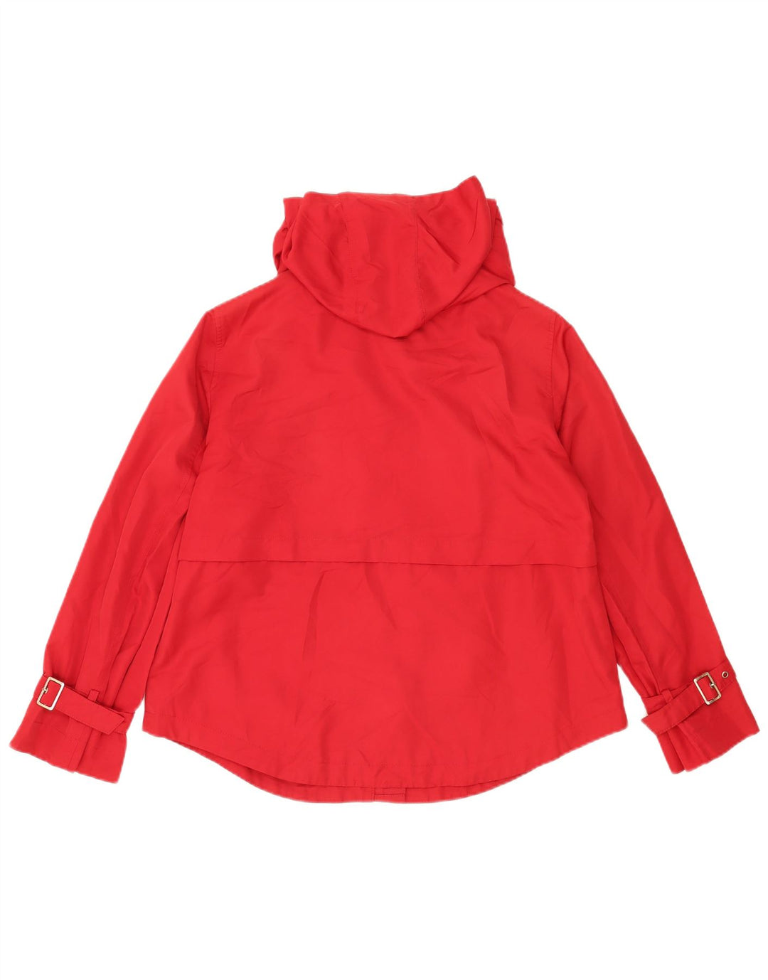 Zara Γυναικείο Bomber Jacket με κουκούλα UK 14 Medium Red Polyester