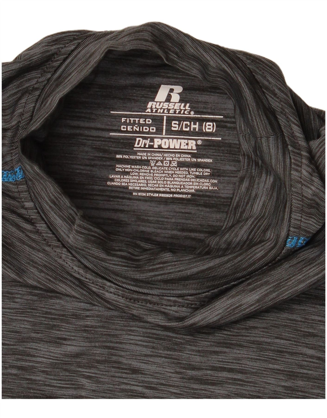 Russell Athletic Boys Top μακρυμάνικο 7-8 ετών Small Grey Flecked