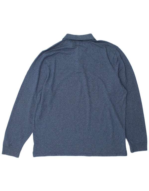 Abercrombie & Fitch Ανδρικό μακρυμάνικο μπλουζάκι πόλο 2XL μπλε βαμβακερό