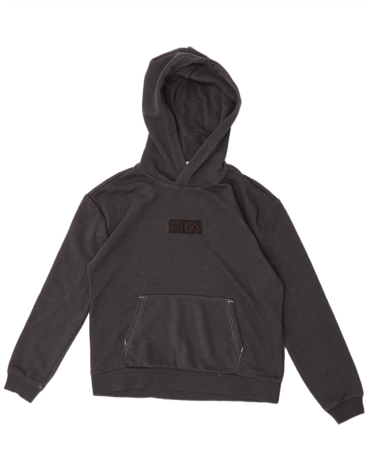 Fila Γυναικείο Γραφικό Hoodie Jumper UK 14 Medium Black