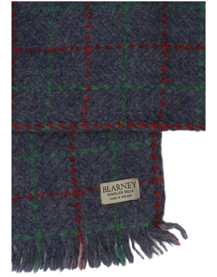 Ανδρικό ορθογώνιο φουλάρι Blarney One Size Blue Check Wool Winter