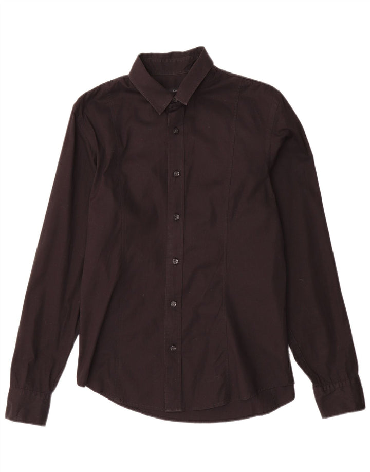 Ανδρικό πουκάμισο Calvin Klein Jeans, μεσαίο μαύρο βαμβακερό