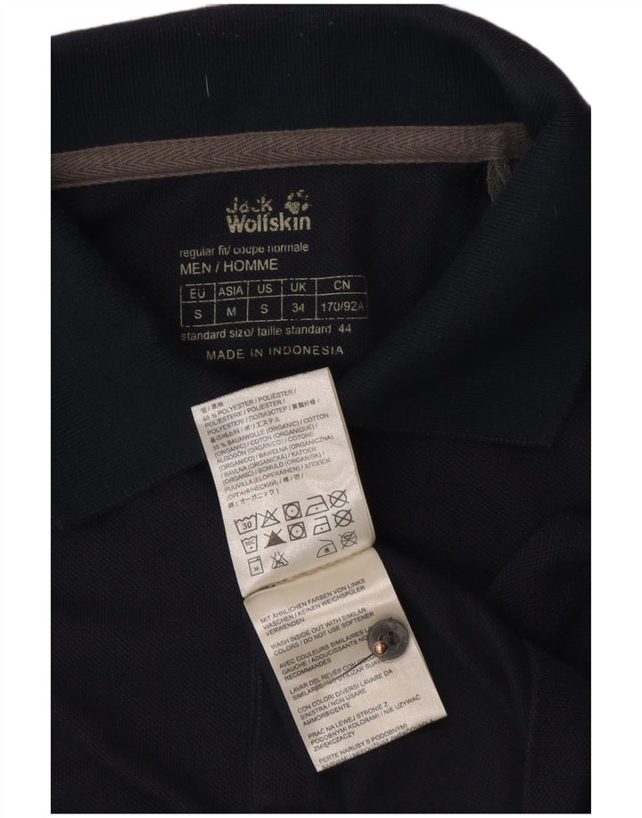 Ανδρικό μπλουζάκι πόλο JACK WOLFSKIN UK 34 Small Navy Blue Polyester
